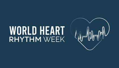 World Heart Rhythm Week observed every year in June. Template for background, banner, card, poster with text inscription.