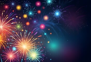Fototapeta premium Fireworks backgrounds: Abstract firework illustration for fireworks night
