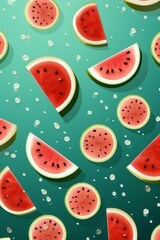 pattern of watermelon slices with soft colors