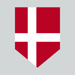 Denmark Flag in SHield Shape Frame