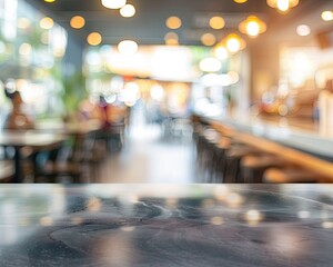 Empty table top counter with blur bokeh background. Background for products.