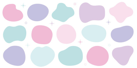 シェイプ　カラフル　ピンク　水色　紫　キラキラ　セット