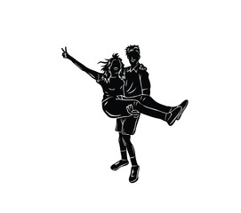 Couple Silhouettes, art vector design