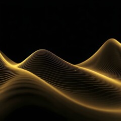 Luxury Meets Technology Smooth Gold Gradient Light Waves on Black Background