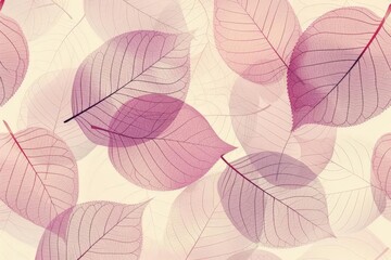 Minimalist leaf outlines in a repeating pattern on a soft pastel background, perfect for a subtle natureinspired touch in a professional office or waiting area