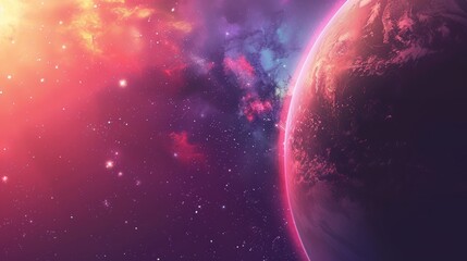 Fototapeta premium Planets and galaxy, science fiction wallpaper. Beauty of deep space. Earth and galaxy in space.