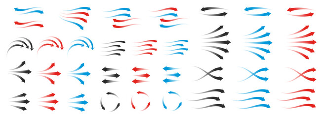 Set of arrow showing warm air heater direction.