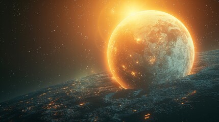 Fototapeta premium Planets and galaxy, science fiction wallpaper. Beauty of deep space. Earth and galaxy in space.