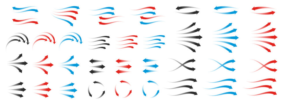Set of arrow showing warm air heater direction.
