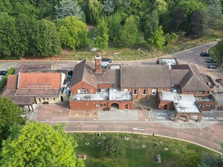 aerial view of Chanterlands Avenue Crematorium Chapel and memorial garden, Kingston upon Hull 