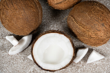 Coconut milk in half a coconut