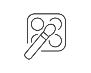 Linear vector graphic icons of beauty and cosmetics in the form of eyelids shadow and eye makeup.