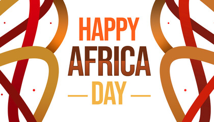 Happy Africa Day background design with shapes and typography in the center of design. Africa day backdrop