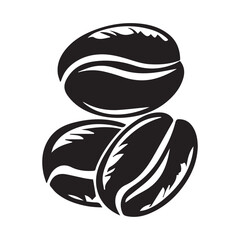Black simple coffee beans logo icon on white background