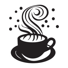 Black simple coffee design logo icon on white background