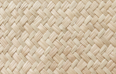Reed weaving mat texture background with vintage style.