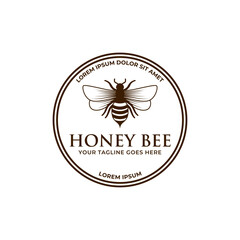 Honey bee logo template illustration vector graphic