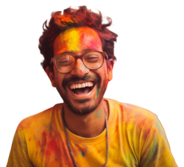 PNG 27 yo man from india working in Pharmaceuticals industry laughing adult smile.