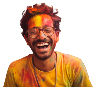 PNG 27 yo man from india working in Pharmaceuticals industry laughing adult smile.
