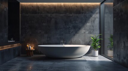 Minimalist bathroom interior design.