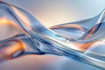 Flowing abstract ribbons, 4K realistic, cool shades, backlit effect