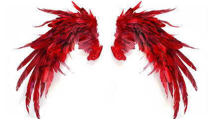 red evil demon wings isolated on white background