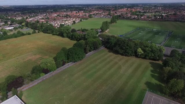 aerial view of Chanterlands Avenue Crematorium  memorial garden, Kingston upon Hull 