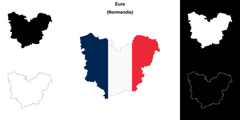 Eure department outline map set