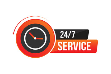 Twenty four seven service element vector design premium
