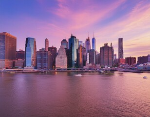 Fototapeta na wymiar New York in linker Ansicht - Manhattan in schönem Licht