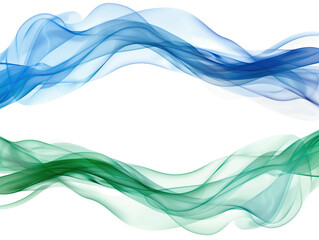 Fototapeta premium Elegant abstract featuring smooth, transparent blue and green waved lines create a visually stunning backdrop for brochures, websites, and flyers. Ideal for giving your designs a contemporary 