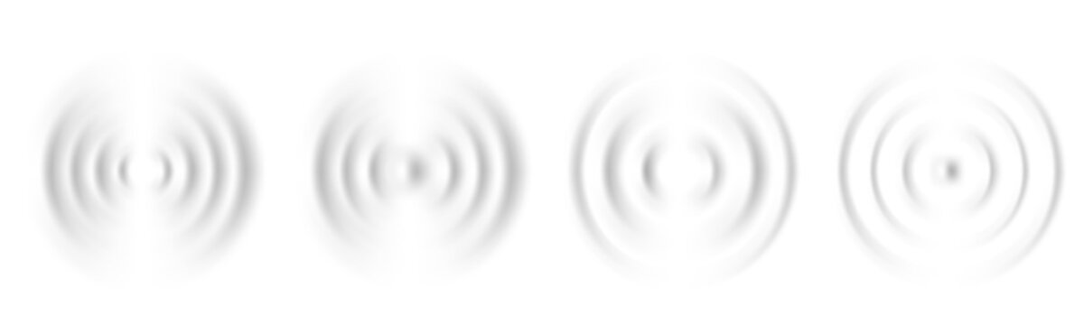 Wireless technology digital radar or echo sonar waves. Transparent illustration