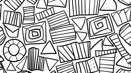 Abstract geometric patterns for creative coloring book page