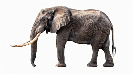 Large male African elephant with long curved