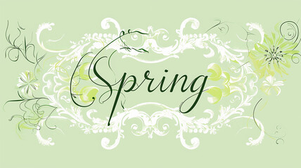 Spring, abstract concept, banner, title, floral greeting card