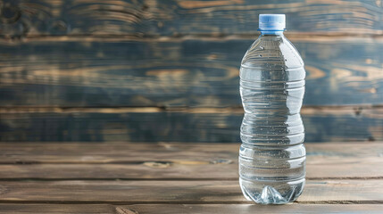 Transparent water bottle, pure and practical, embodying hydration and sustainability