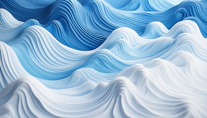 Winter Waves: Blue and White Abstract Ocean Texture"