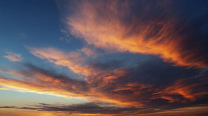 A majestic sky of swirling clouds illuminated magic moment