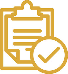 clipboard sign with tick icon