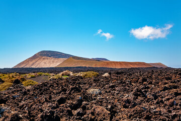 Volcanic landscape, Island Lanzarote, Canary Islands, Spain, Europe.