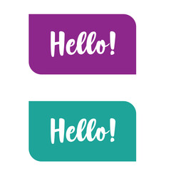  Hello. Banner, speech bubble, poster and sticker concept with text. Greet and hello symbol. Vector Illustration, Speech Bubble. eps 10