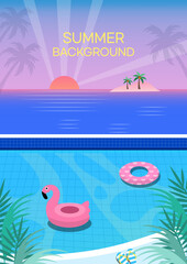 Happy Summer Holiday Background Vector Illustration