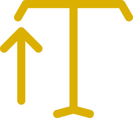T sign with arrow up and down