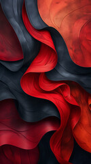 abstract geometric waves  design in black and red