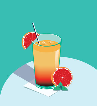 Vintage Lemonade Cocktail Summer Drink Poster