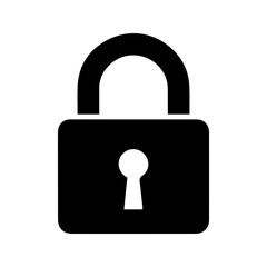 unique padlock icon, black and white, vector