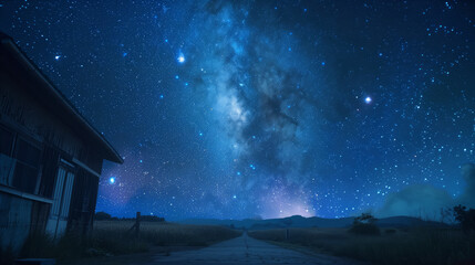 Naklejka premium Starry sky, clear Milky Way, magical atmosphere