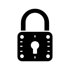 unique padlock icon, black and white, vector