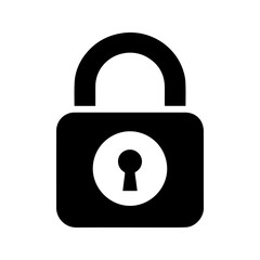 unique padlock icon, black and white, vector