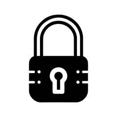 unique padlock icon, black and white, vector